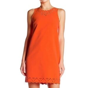 Laser-cut floral dress